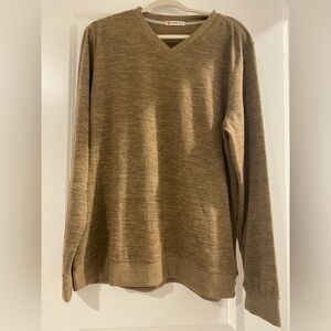 H2H Men's Hazelnut V-Neck Pullover Sweater, sz XL